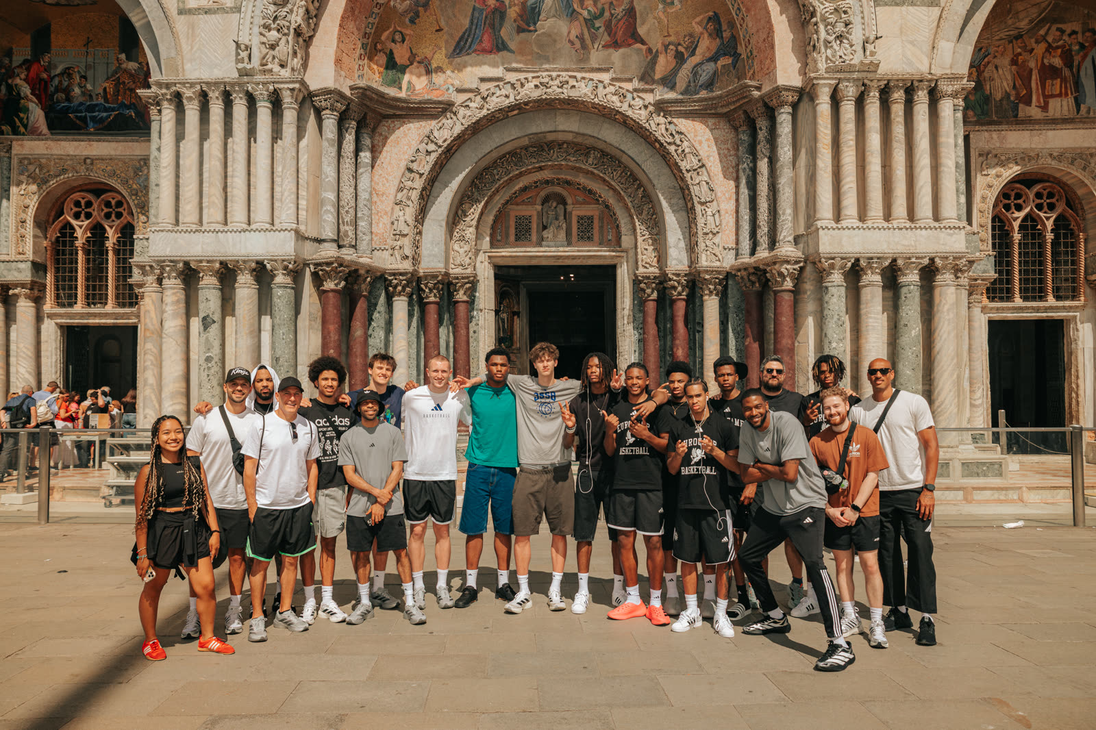 Players and coaches together at adidas Eurocamp
